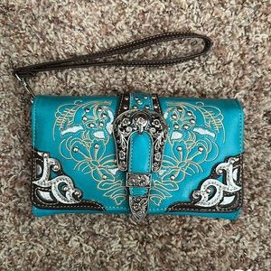 Turquoise western wristlet